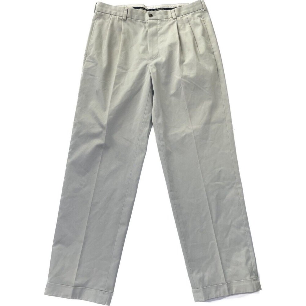 Brooks Brothers Men’s Advantage Chino Elliot Pants 35x32 Tan Cream - Picture 2 of 7